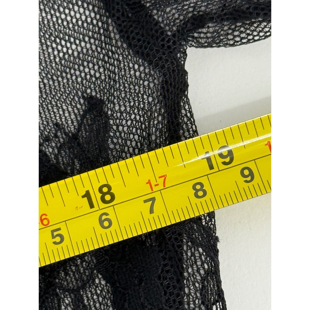 Avidlove Womens Black Floral Lace Sheer Kimono Robe Cover Up Eyelash Trim Sz M - Picture 6 of 9